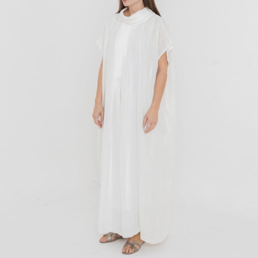 ladies high neck kaftan with sequins
