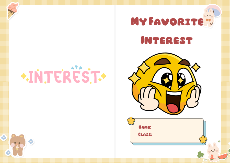 مطوية personal interest - انجليزي خامس الترم الأول-