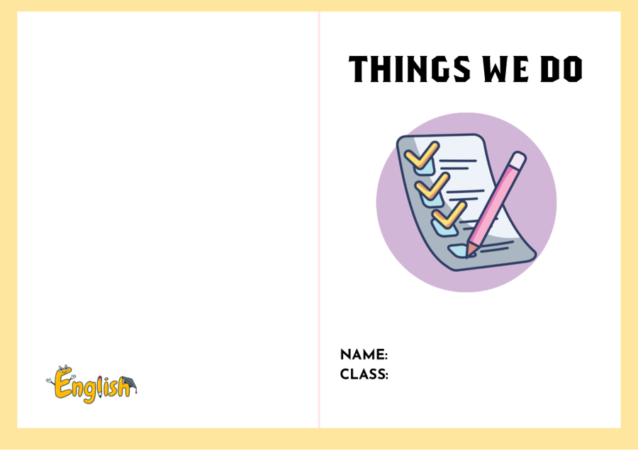 مطوية things we do - انجليزي ثاني ابتدائي -