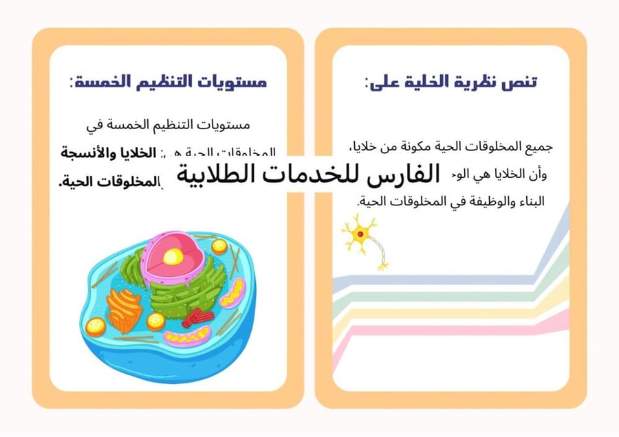 مطوية نظرية الخلية - علوم سادس الترم الأول -