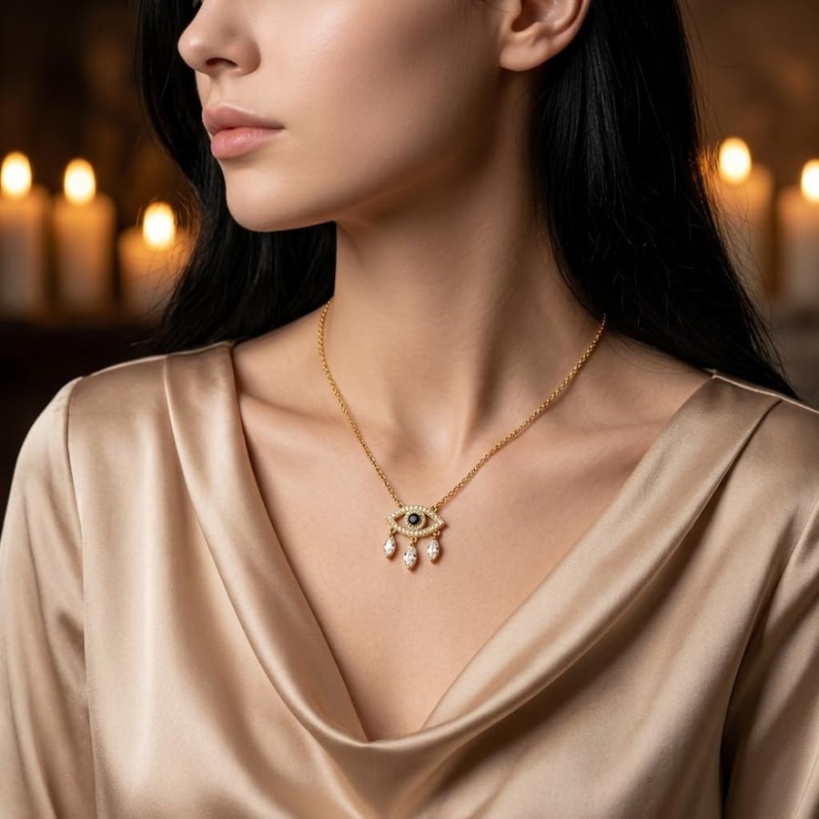 سلسال زركون بتصميم عين الأميرة المرصعة