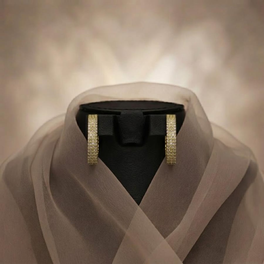 حلق زركون شريط ألماسي مرصع