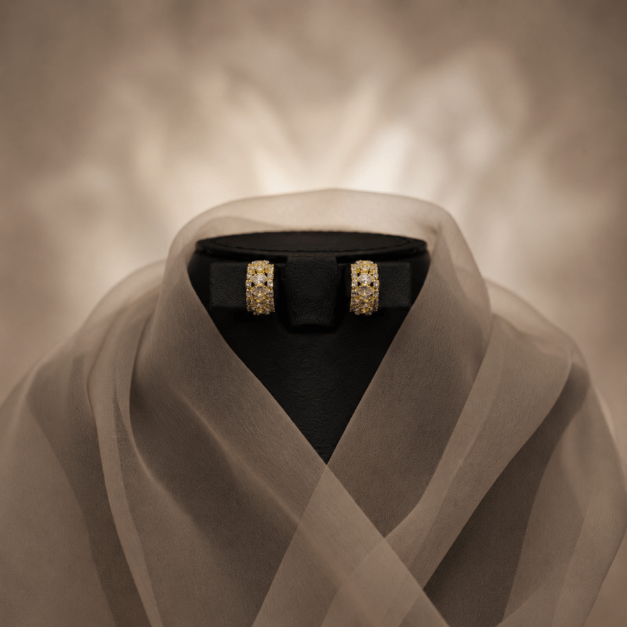 حلق زركون هوب عريض بلمعة ألماس