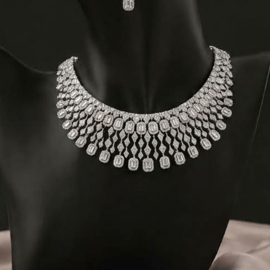 طقم زرشي شلال الكريستال الهندسي