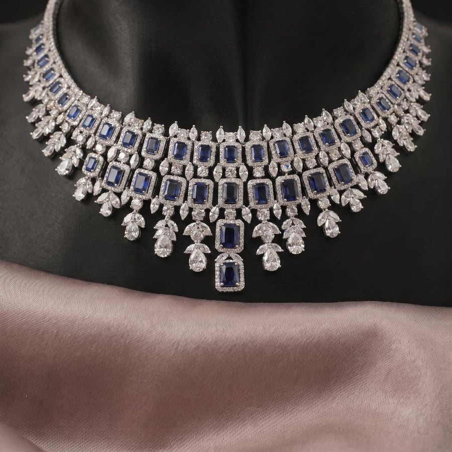 طقم زركون دقة ألماس ملكي بتصميم ماسي فاخر 4 قطع