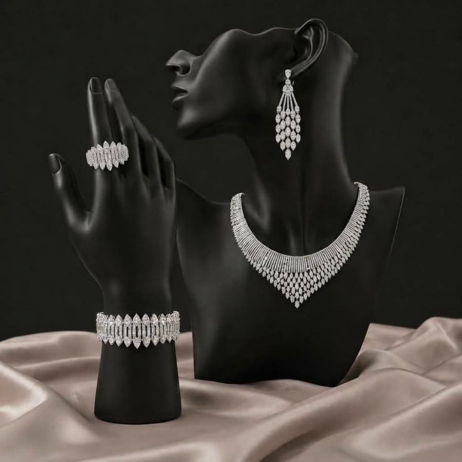 طقم زرشي شلال البتلات الماسية