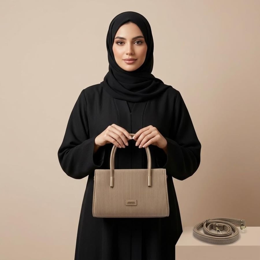 شنطة يد نسائية زرشي بتصميم الخطوط العمودية الفاخرة