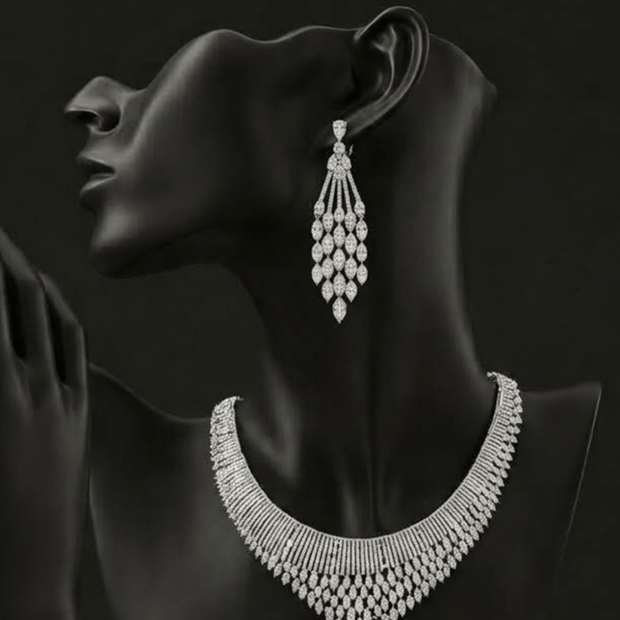 طقم زرشي شلال البتلات الماسية