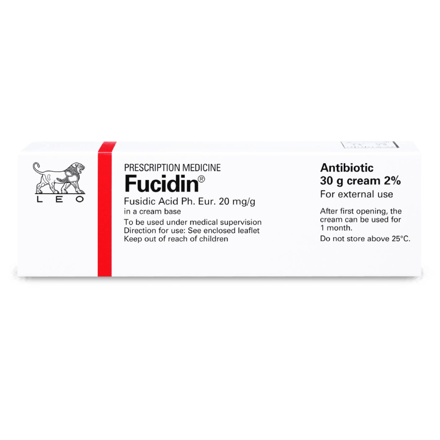 Fucidin 2% cream for treating skin infections 30 grams