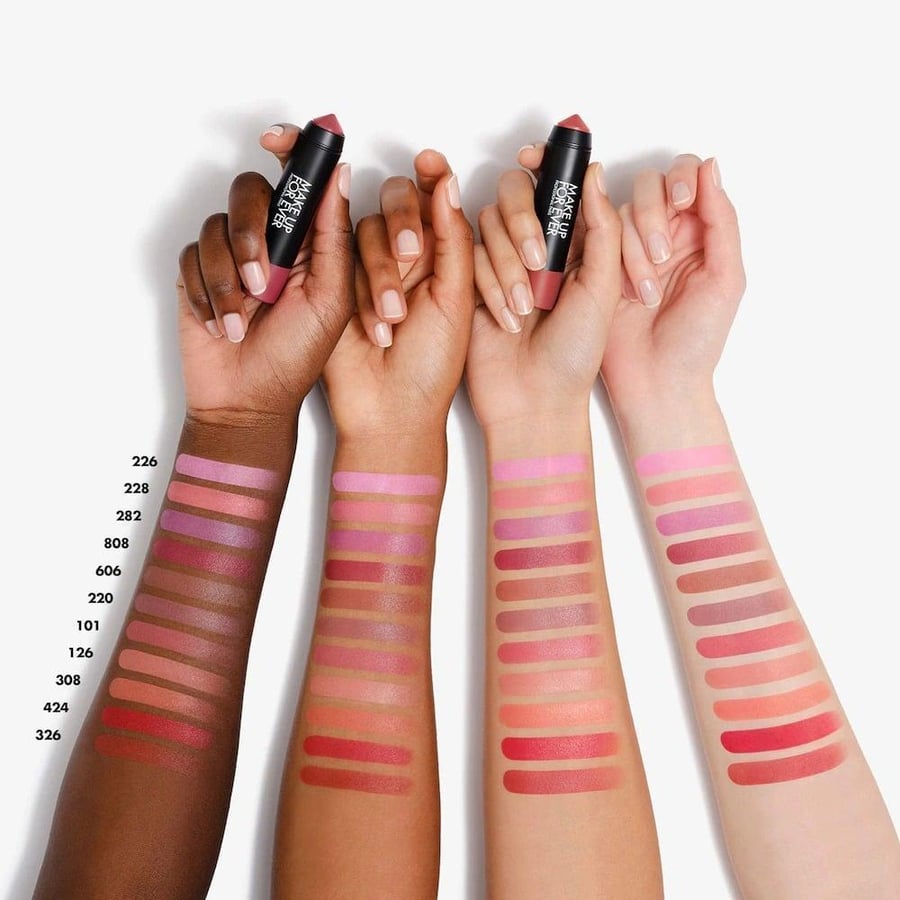 Makeup Forever blush and artist color creamy lipstick - 308 vivid coral