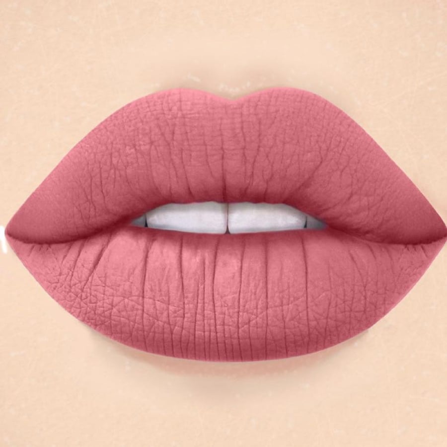 Red liquid lipstick with velvety matte texture that lasts for 8 hours