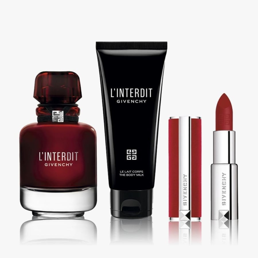 مجموعة جفنشي لانترديت روج (عطر 80مل & لوشن 75مل & احمر شفاه) 3 طقع