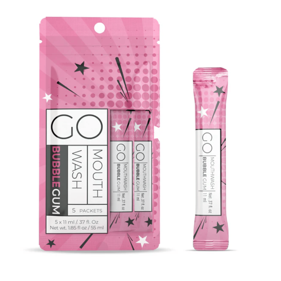 Jo Mouth mouthwash and rosegum, alcohol-free, 5-pack bag
