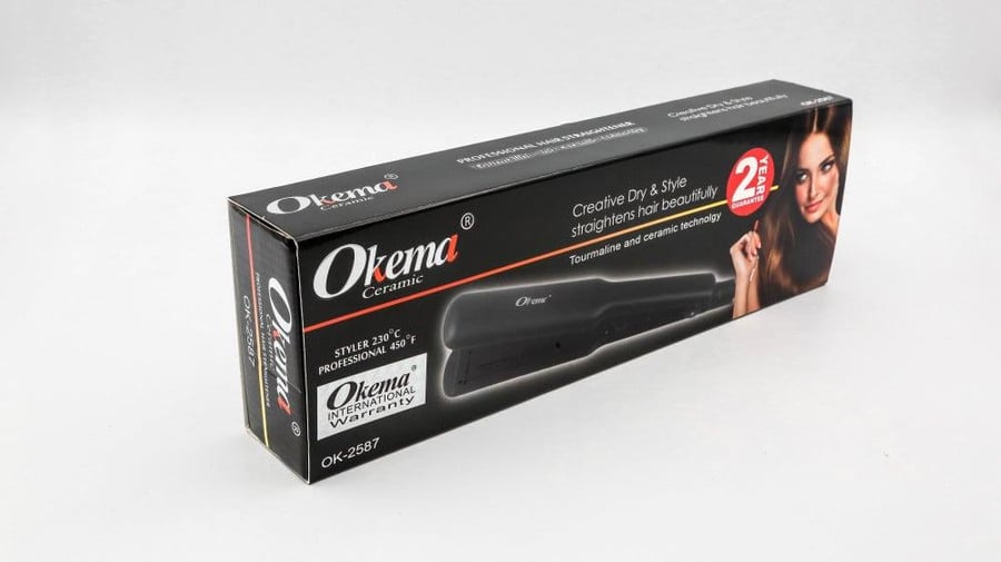 Hair straightening and ironing iron - OK-2587 Tourmaline ceramic from Okima