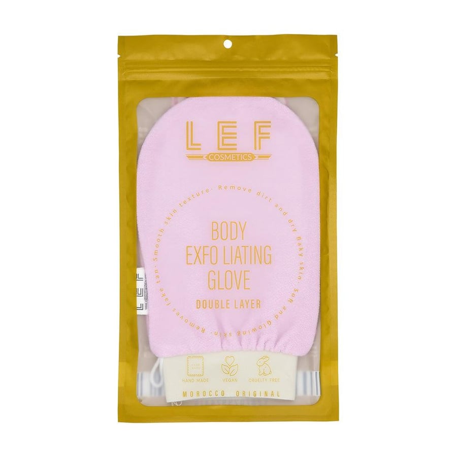 Body scrub glove with double layer - PINK