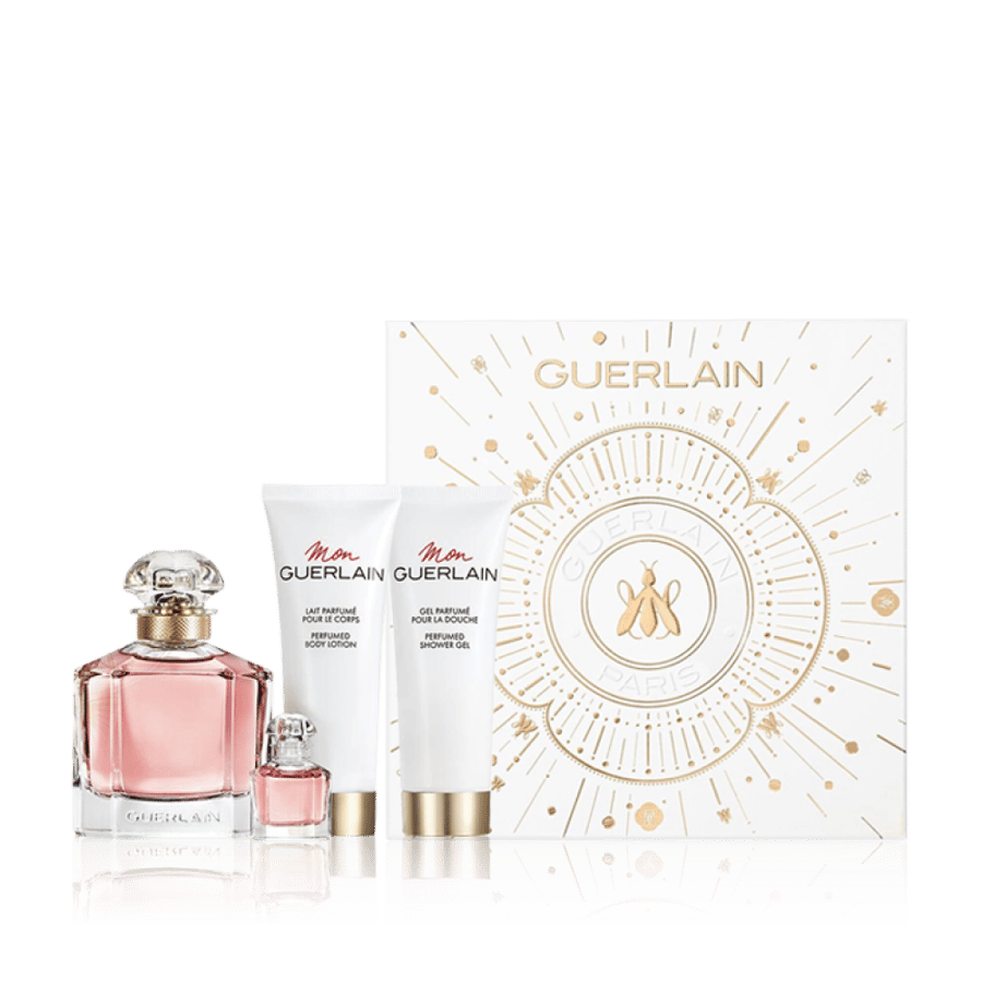 Guerlain gift set Mona (or 100 ml Eau de Parfum + 5 ml Eau de Parfum + 75 ml body lotion + 75 ml body wash)