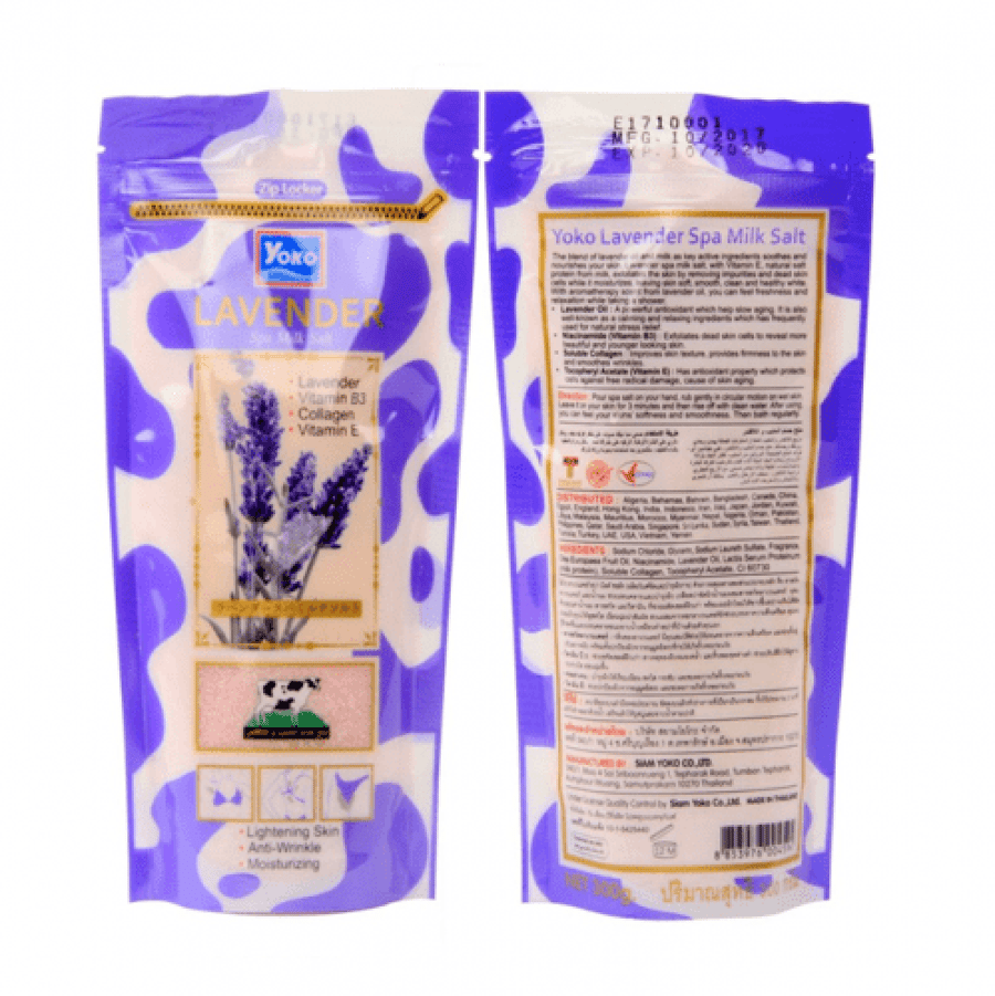 Yuko Milk Salt Lavender Spa for skin lightening - 300g