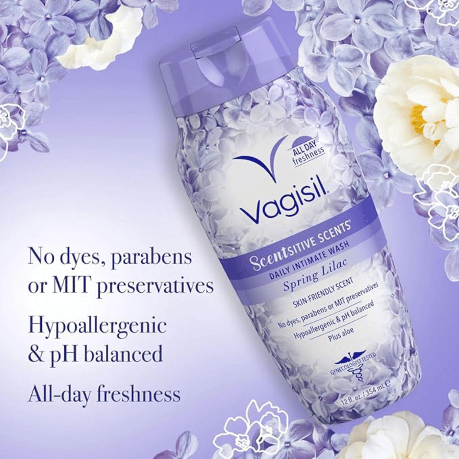 Vagisil daily feminine wash for the sensitive area with lavender scent and wildflowers 354 ml