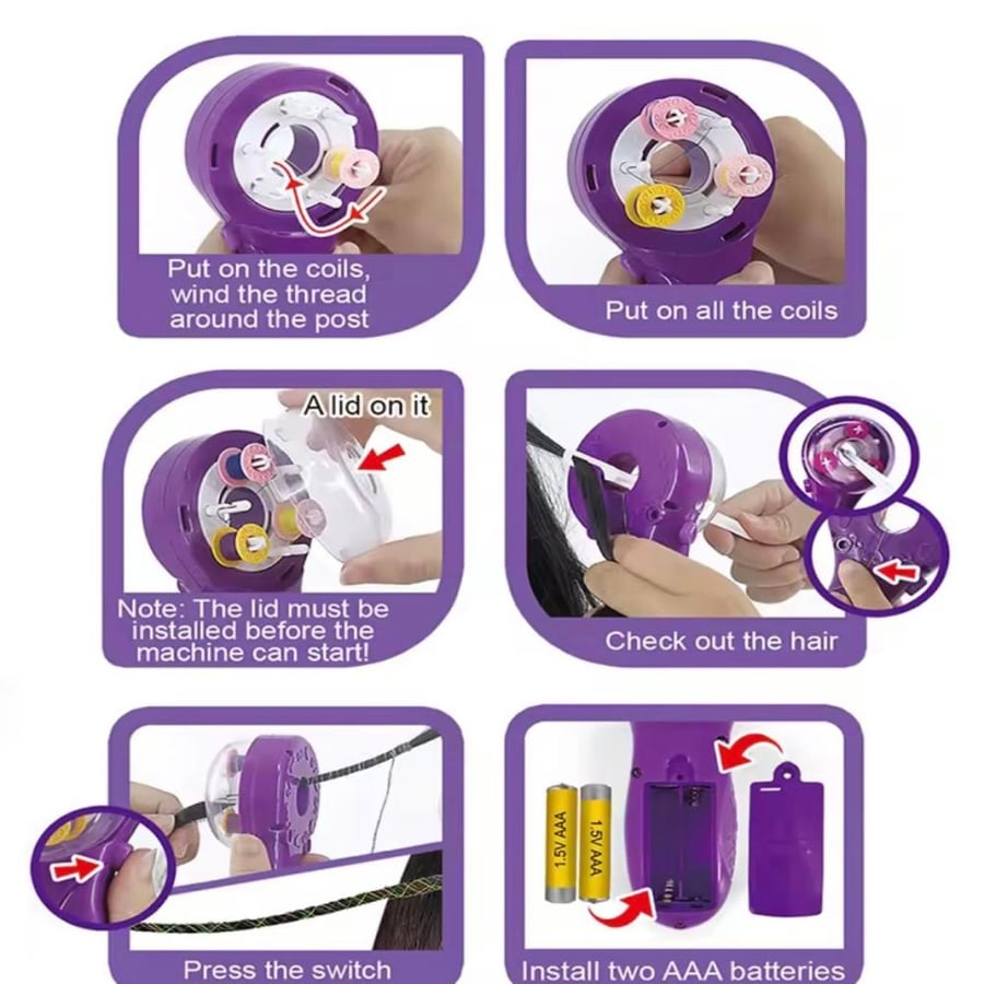 A decorating and hair braiding set for children