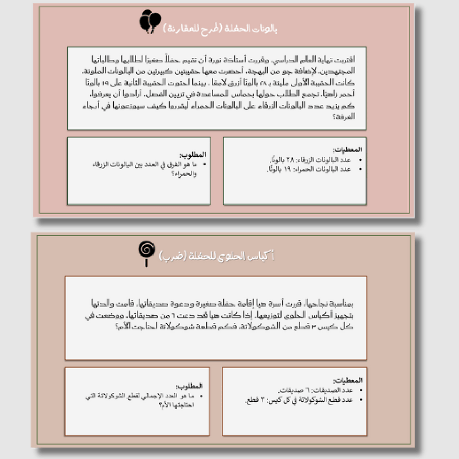 قصص الفهم القرائي في الرياضيات – 10 قصص تعليمية ممتعة مع عرض بوربوينت تفاعلي