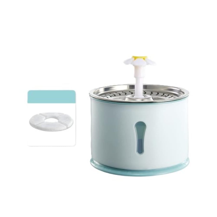 Smart water fountain made of stainless steel for pets - flower design