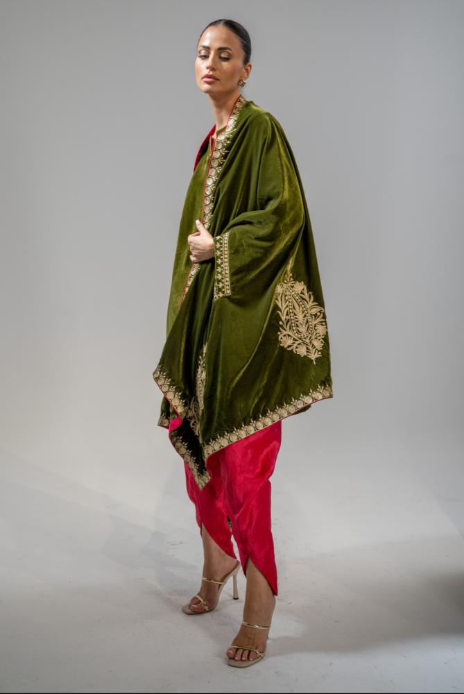 Velvet set with Kashmiri embroidery from Bella selections