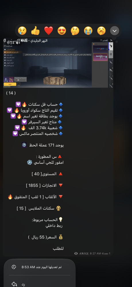 حساب ببجي عالمي 14