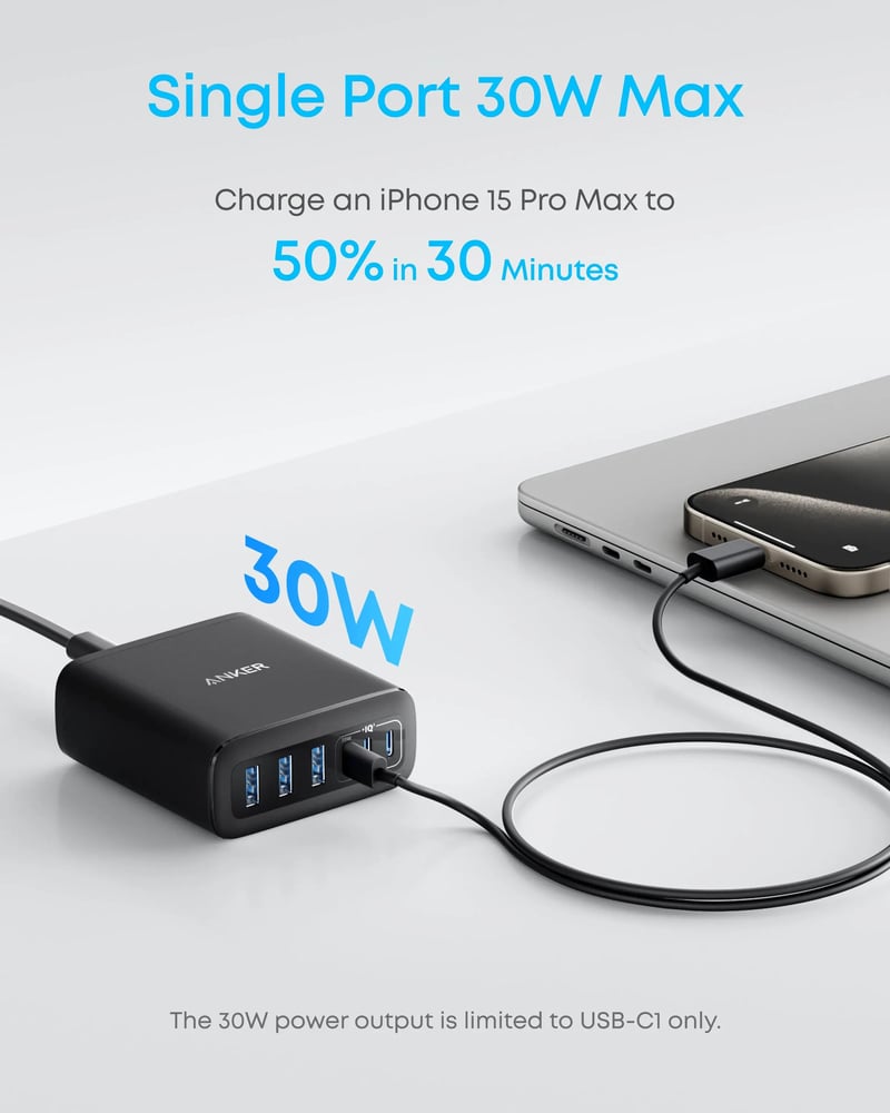 شاحن أنكر مكتبي 112 واط - 6 منافذ USB