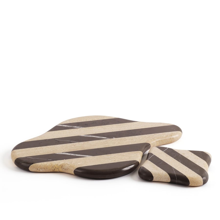 Dark Grey & Travanten – Uneven Marble Tray