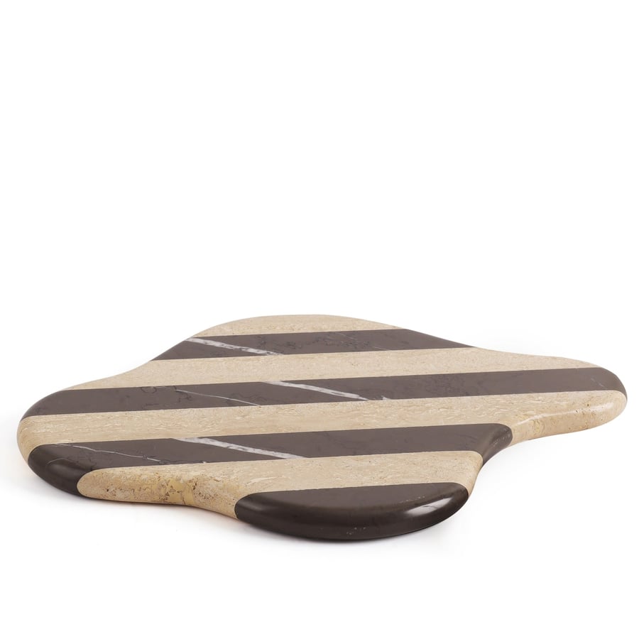 Dark Grey & Travanten – Uneven Marble Tray