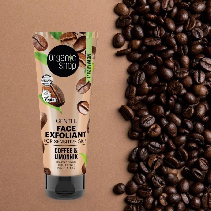 Organic Shop facial scrub for sensitive skin with coffee 75 ml