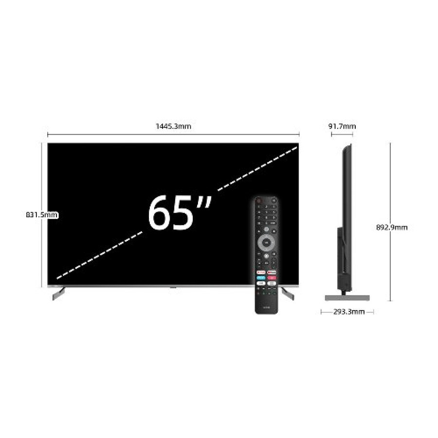 تشيك شاشة QLED ، مقاس 65 بوصة ، 4K UHD ، GOOGLE TV ، Dolby Atmos ، HDR10 ، سمارت - U65QM10S