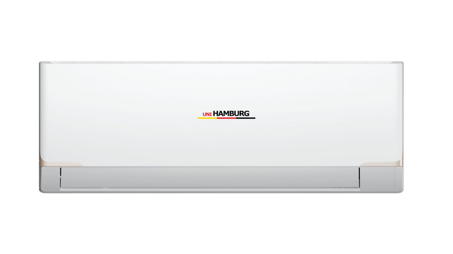 يوني هامبورج مكيف اسبليت ، قدرة 12100 وحدة ، بارد فقط ، توزيع هواء 4 اتجاهات ، تبريد سريع ، كفاءة عالية فى استهلاك الطاقة ، ريش ذهبية , تيربو ، وضع السكون ، - UNIHAMBURG12CS