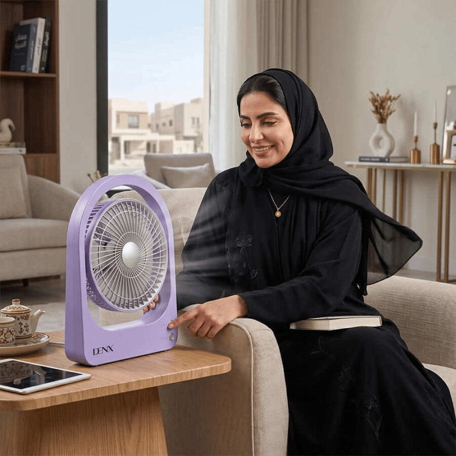 دينكس مروحة مكتب , 3 سرعات , 5 شفرات , وتوزيع هواء واسع وفعال , 5 واط , بنفسجي - DX2625