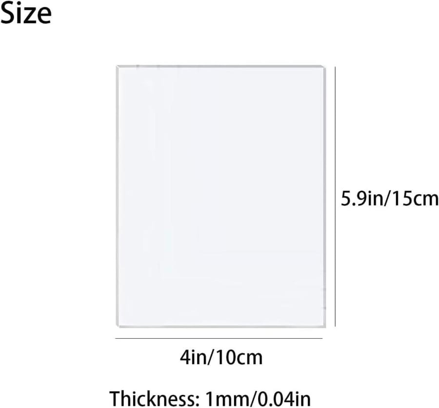 10pcs Acrylic Sheet 1mm Clear Acrylic Plexiglass Plastic Sheets for Crafts, 1mm Acrylic Plastic Sheet for Painting, Picture Frame, Printing etc(15 x 10cm cm)