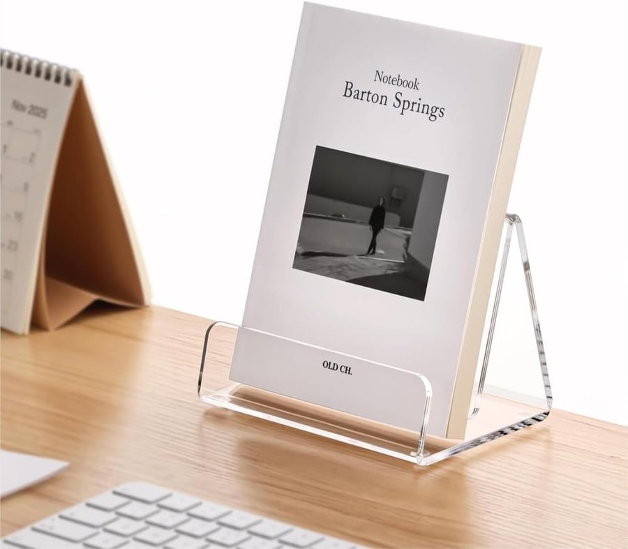 Acrylic Brochure Holder Stand, Clear Pamphlet Display for 4–6 Inch Trifold Flyers, Leaflets, Menus and Booklets, Slant Back Countertop Organize (1 Pack)