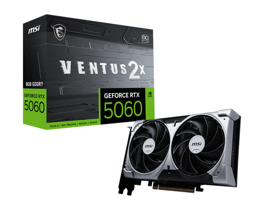 MSI GeForce RTX 5060 VENTUS 2X OC 8GB graphics card – powerful performance with dual cooling