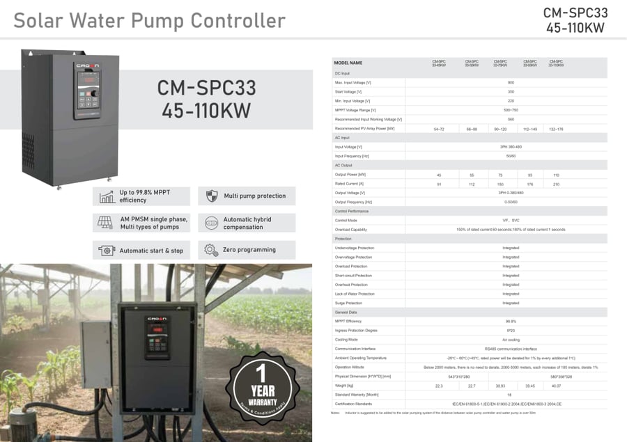 محول مضخات كراون | Crown Solar Pump Inverter