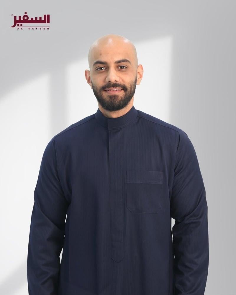 ثوب السفير شتوي كحلي  سحاب رجالي