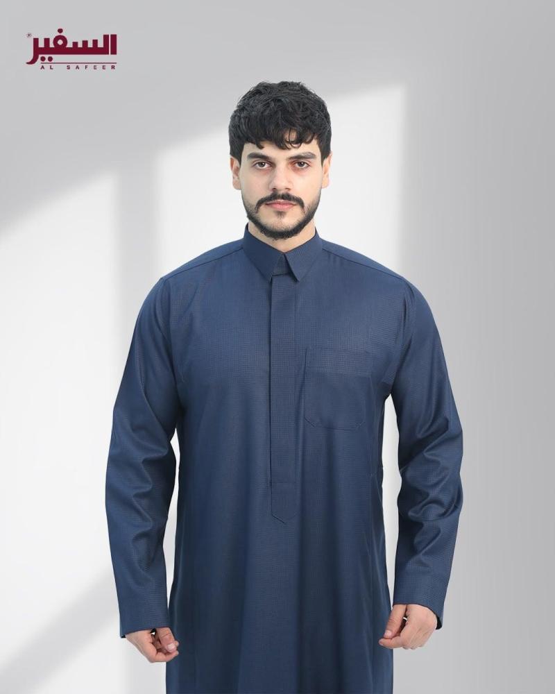 ثوب السفير شتوي كحلي  قلاب سحاب رجالي