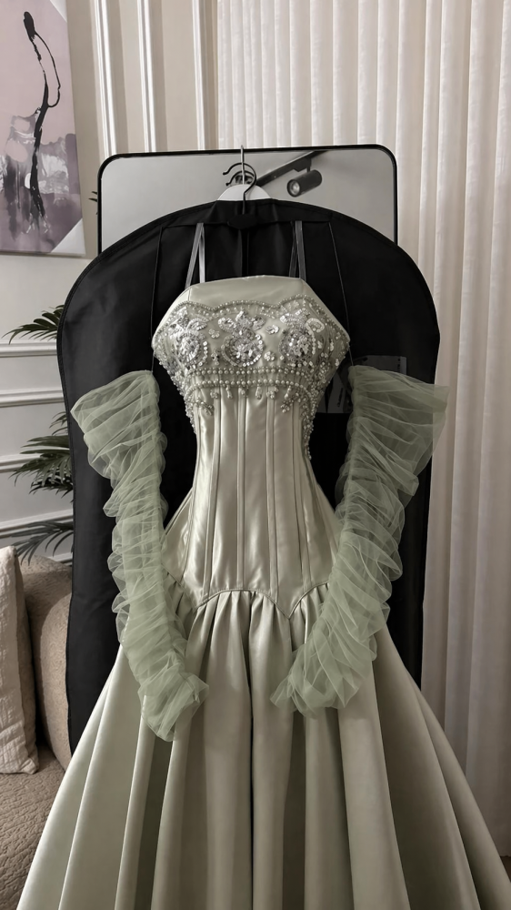 Meccado dress with hand embroidery