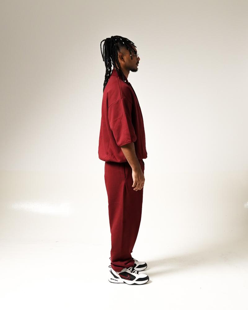 Burgundy 3/4 Sleeve Polo - LMC.SA