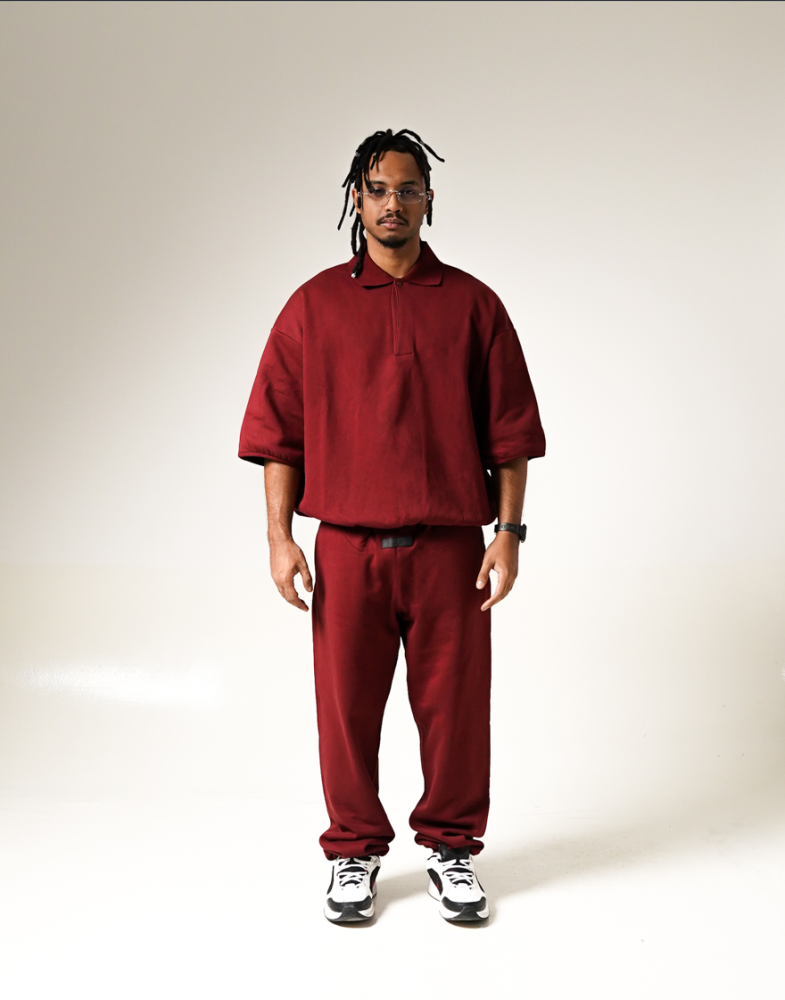 Burgundy 3/4 Sleeve Polo - LMC.SA