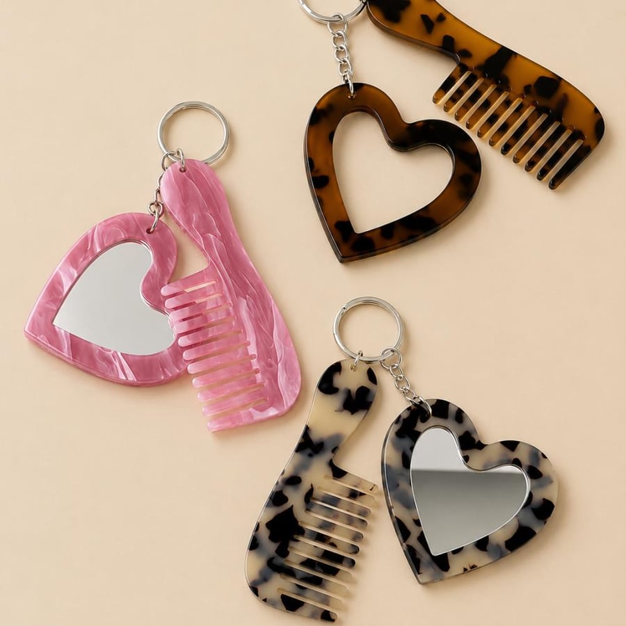 Mirror & comb charm