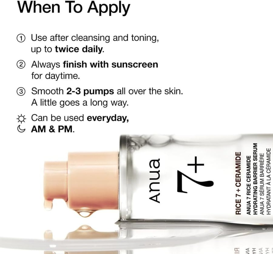 Serum Anwa Rice 7 with Ceramide for moisturizing the skin barrier - 50ml