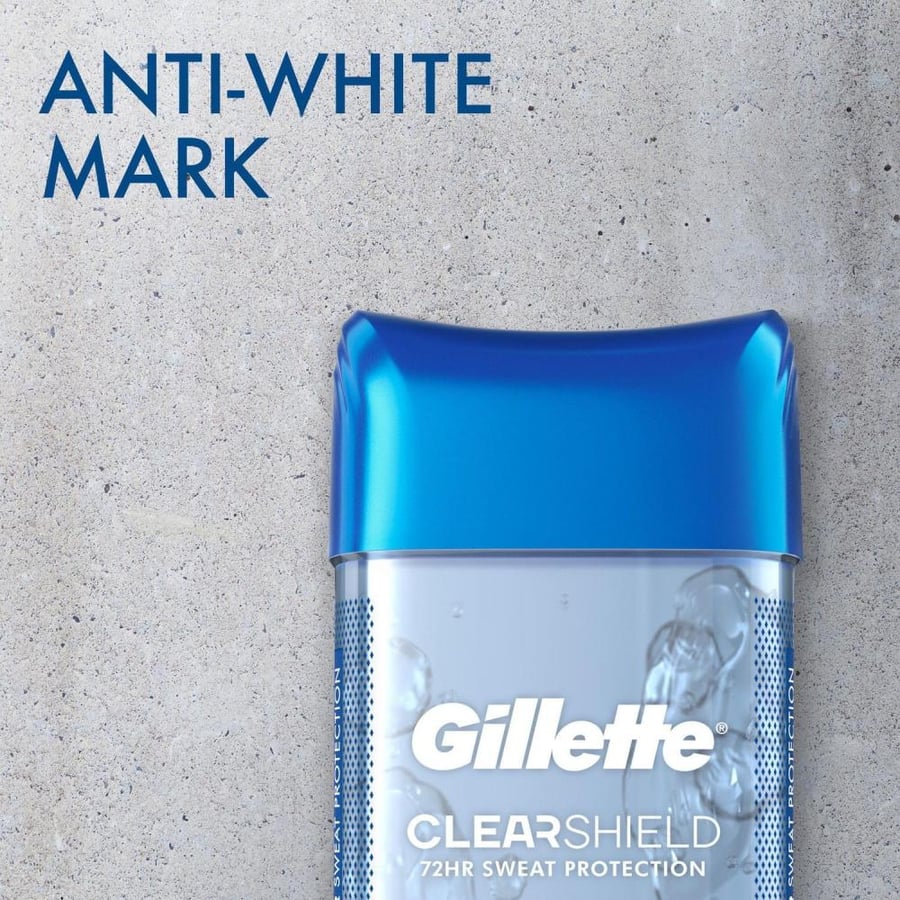 Gillette Clear & Dry Tech Clear Gel Antiperspirant Cool Wave, 3 × 107g