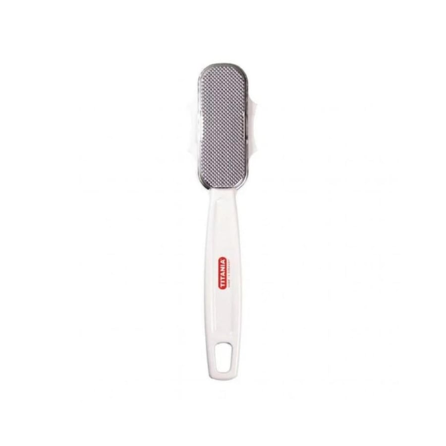 A rough foot scraper made of stainless steel