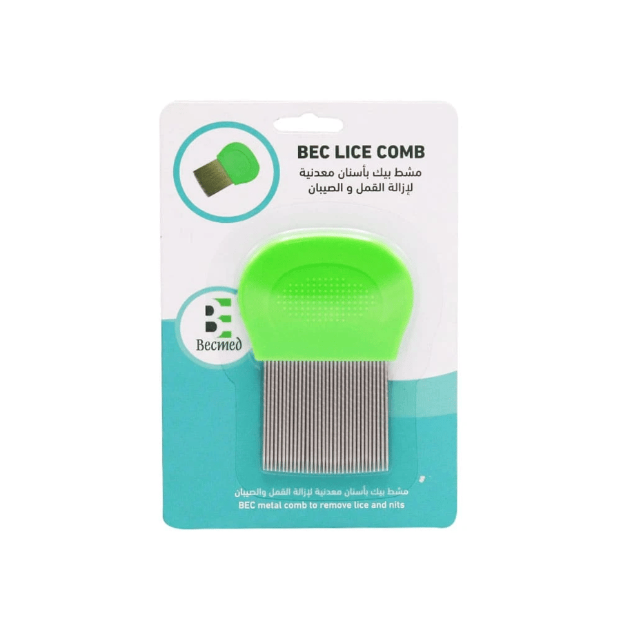 Metal-toothed comb for removing lice and nits