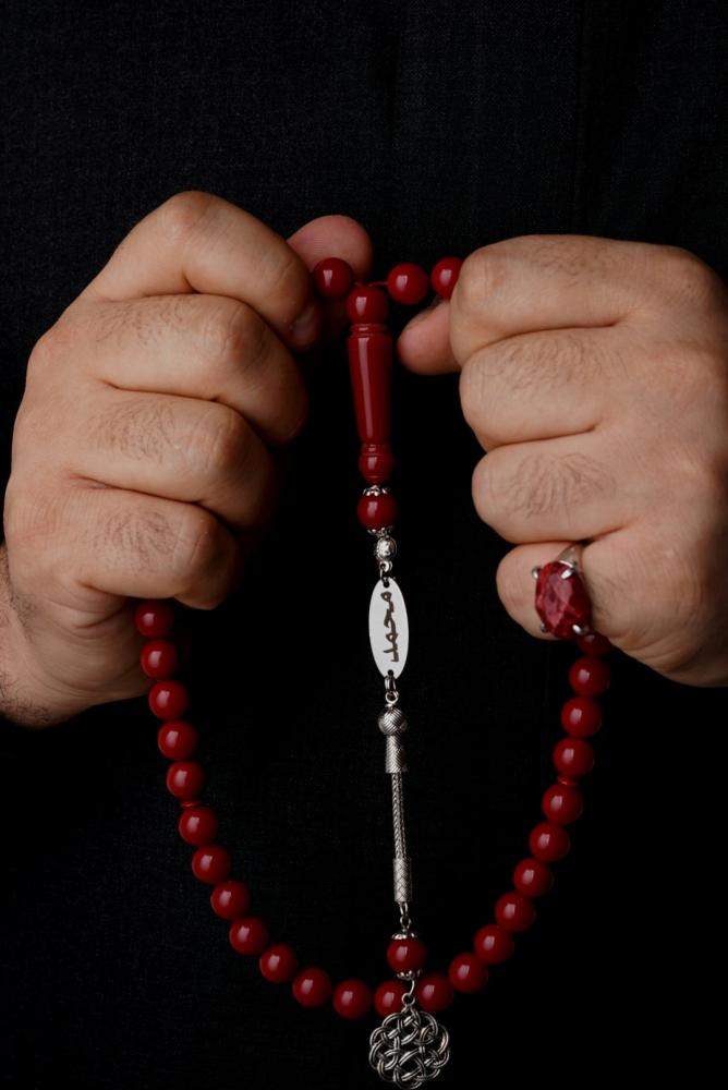 سبحة بكلايت ملكية بالاسم لون أحمر فاخر