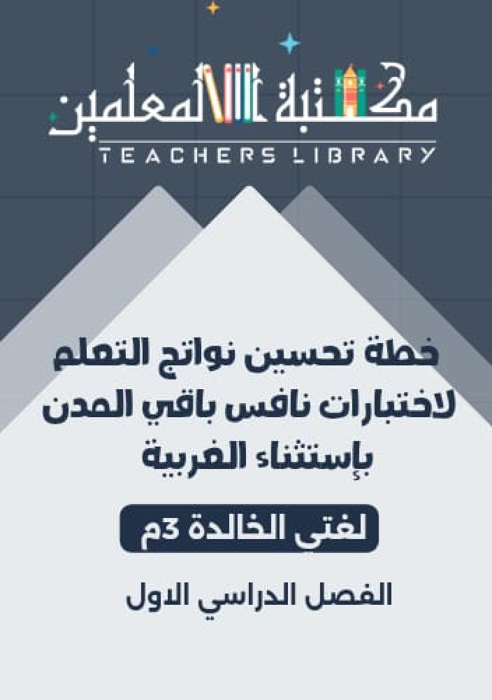خطة تحسين نواتج التعلم نافس 3م لغتي الخالدة باقي المدن